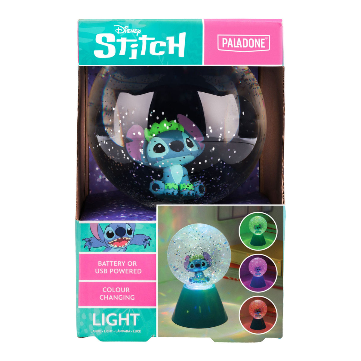 Productafbeelding Lilo & Stitch LED-lamp Stitch Glitterbol 17 cm
