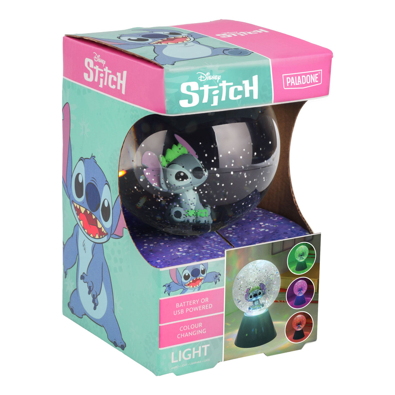 Productafbeelding Lilo & Stitch LED-lamp Stitch Glitterbol 17 cm