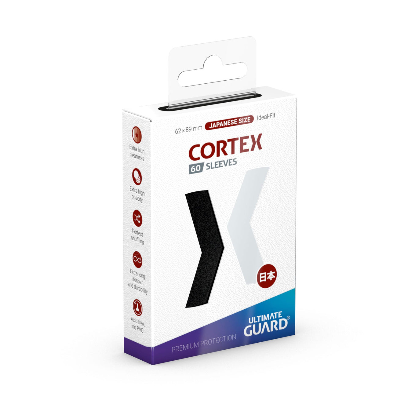 Productafbeelding Ultimate Guard Cortex Sleeves Japanese Size (60) - Black