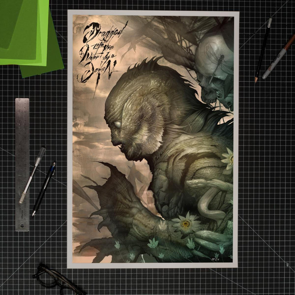 Productafbeelding Het Monster van het Zwarte Meer Art Print