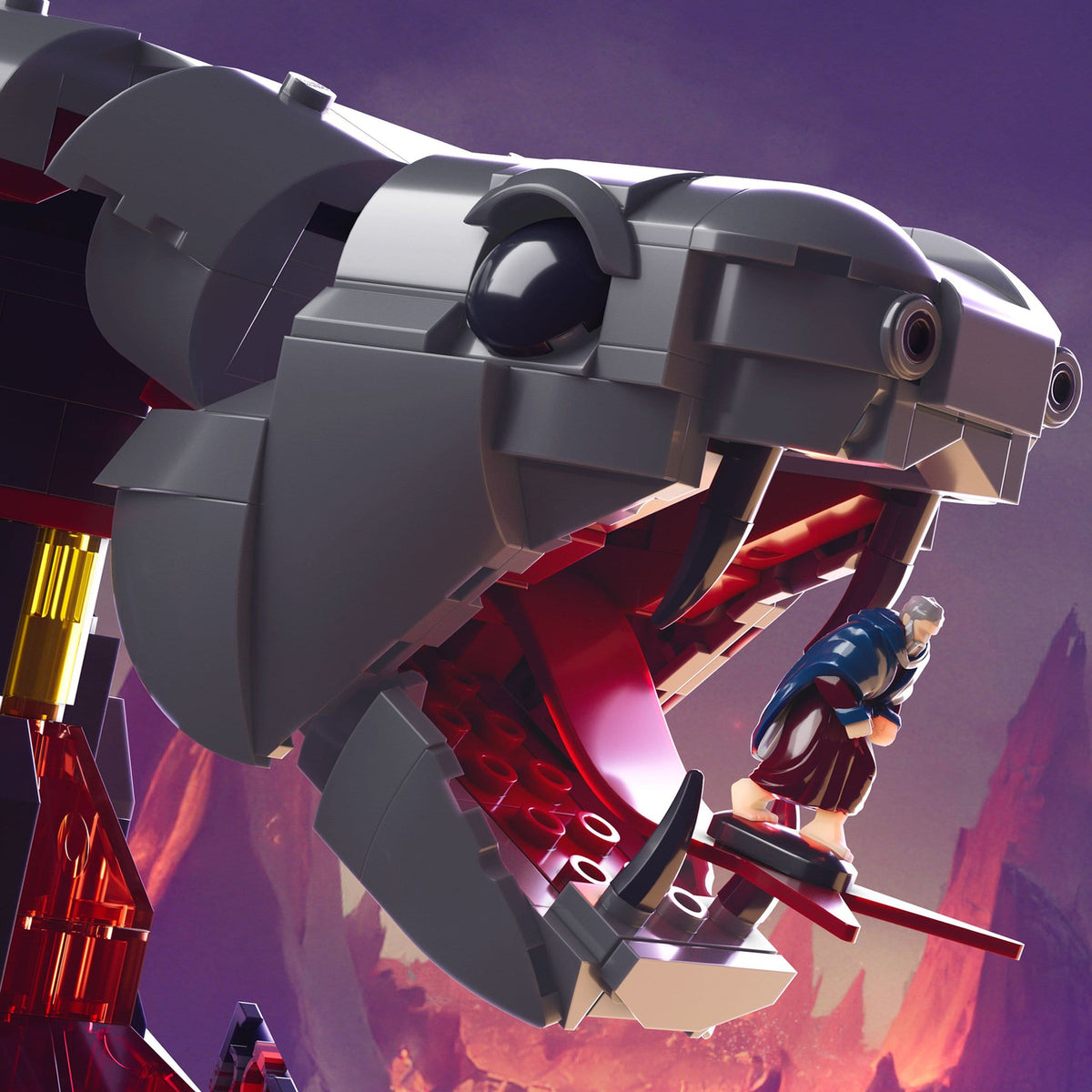 Productafbeelding Masters of the Universe Mattel Brick Shop Bouwset Snake Mountain