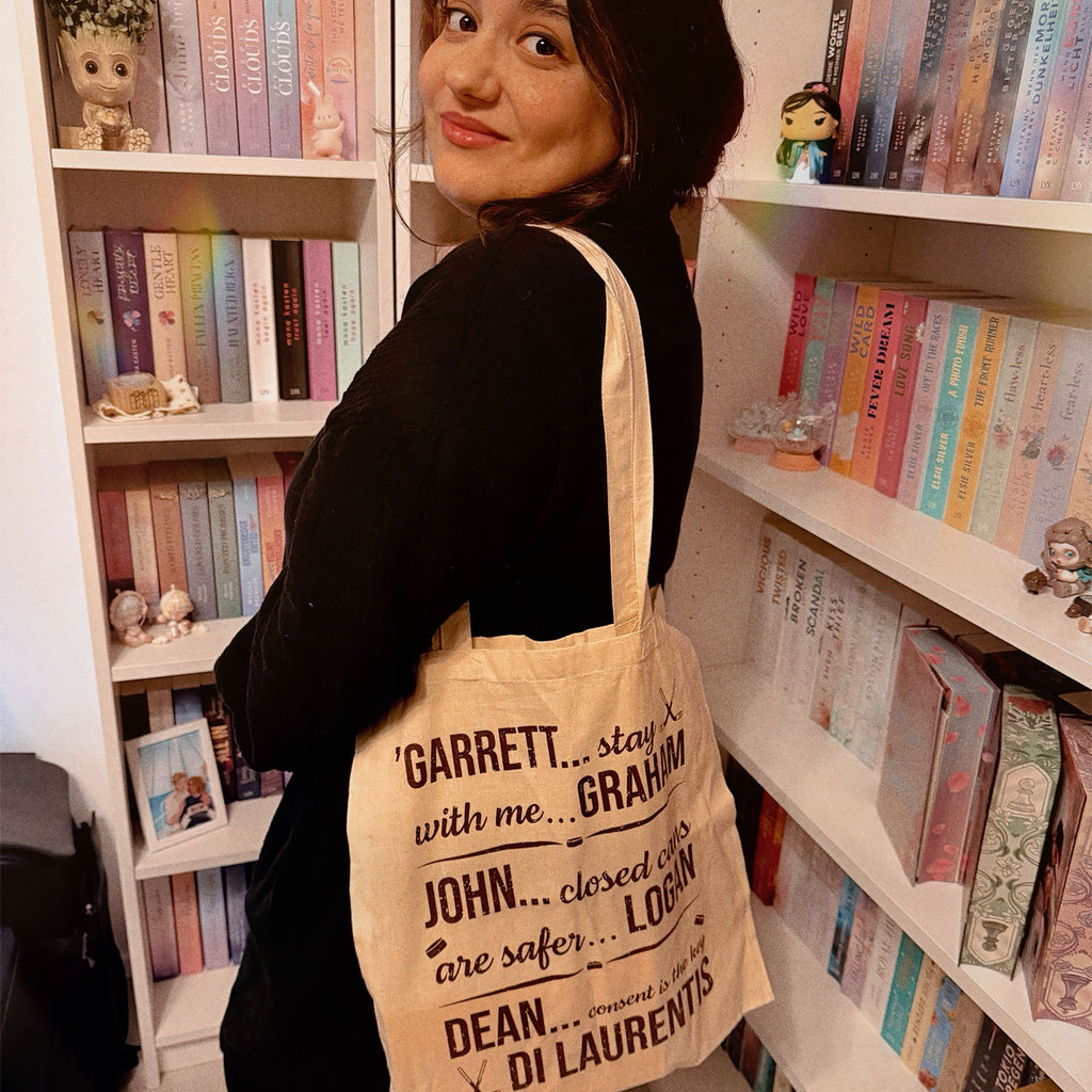 Productafbeelding Garrett, John en Dean totebag voor Off Campus fans