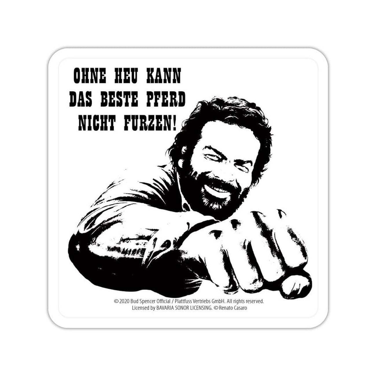 Productafbeelding Bud Spencer Bieronderzetter van metaal Vuist Paard 10 x 10 cm