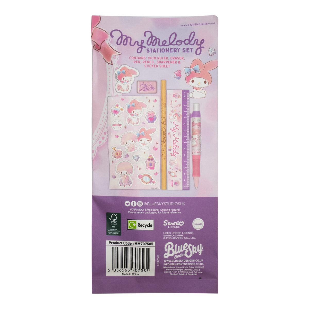 Productafbeelding Sanrio My Melody schrijfwaren set 6-delig