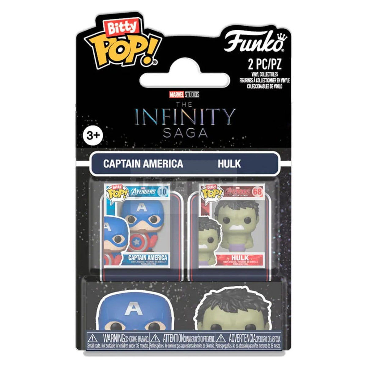 Productafbeelding Marvel IS Bitty POP! Vinyl Figuren 2-pack Cap & Hulk 2 cm