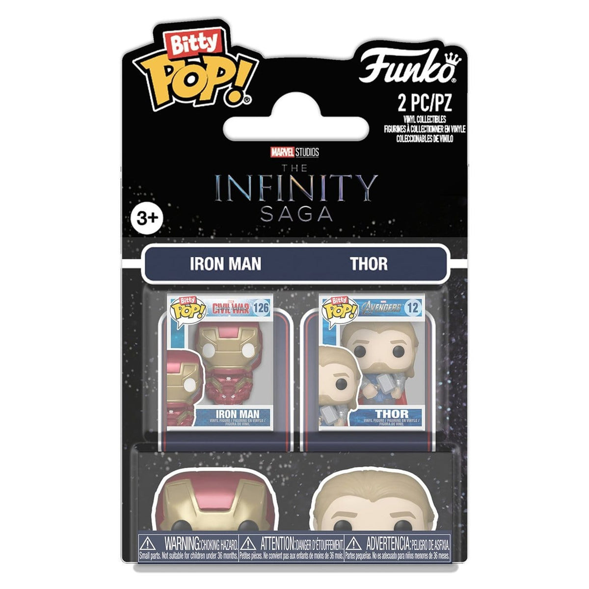 Productafbeelding Marvel IS Bitty POP! Vinyl Figuren 2-Pack Iron Man & Thor 2 cm