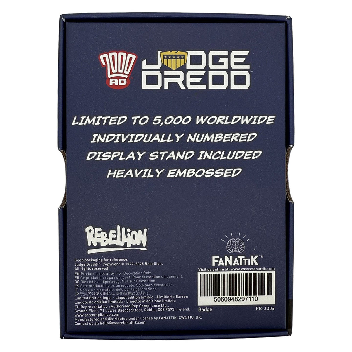 Productafbeelding 2000 AD Judge Dredd Badge Replica Limited Edition