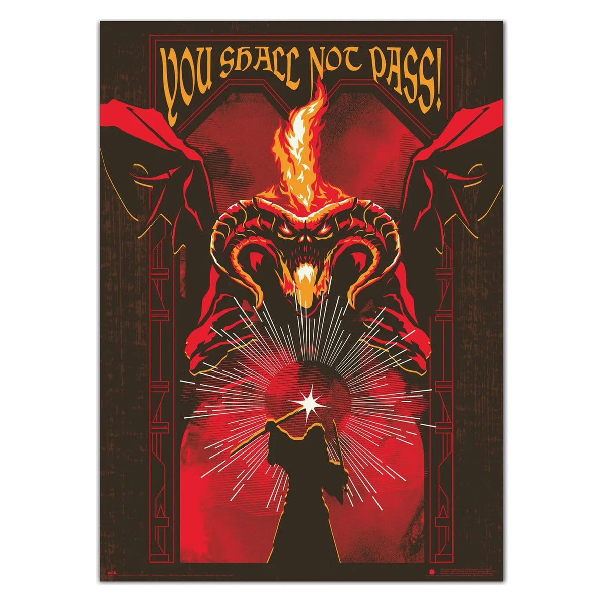 Productafbeelding The Lord of the Rings glow-in-the-dark Balrog poster 50 x 70 cm