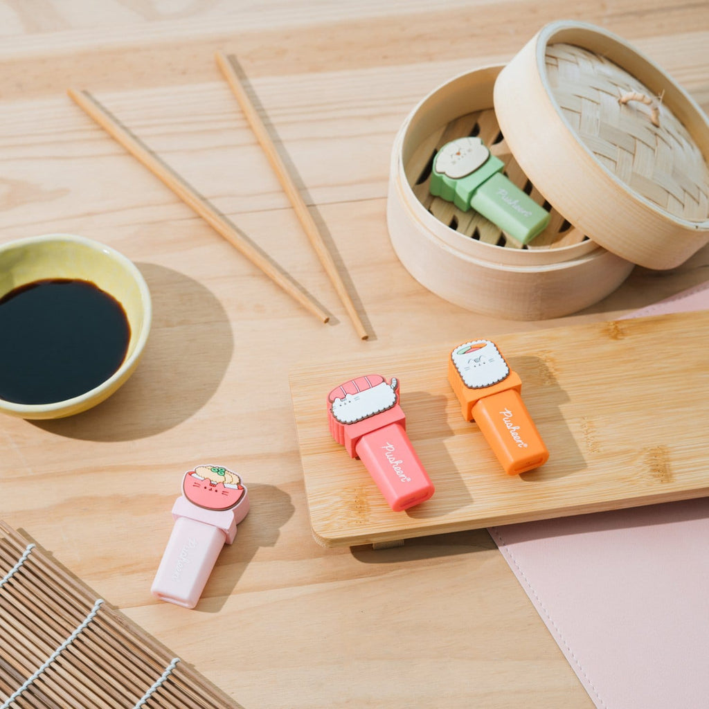 Productafbeelding Pusheen Sushi Roll markeerstiften met toppers set van 4