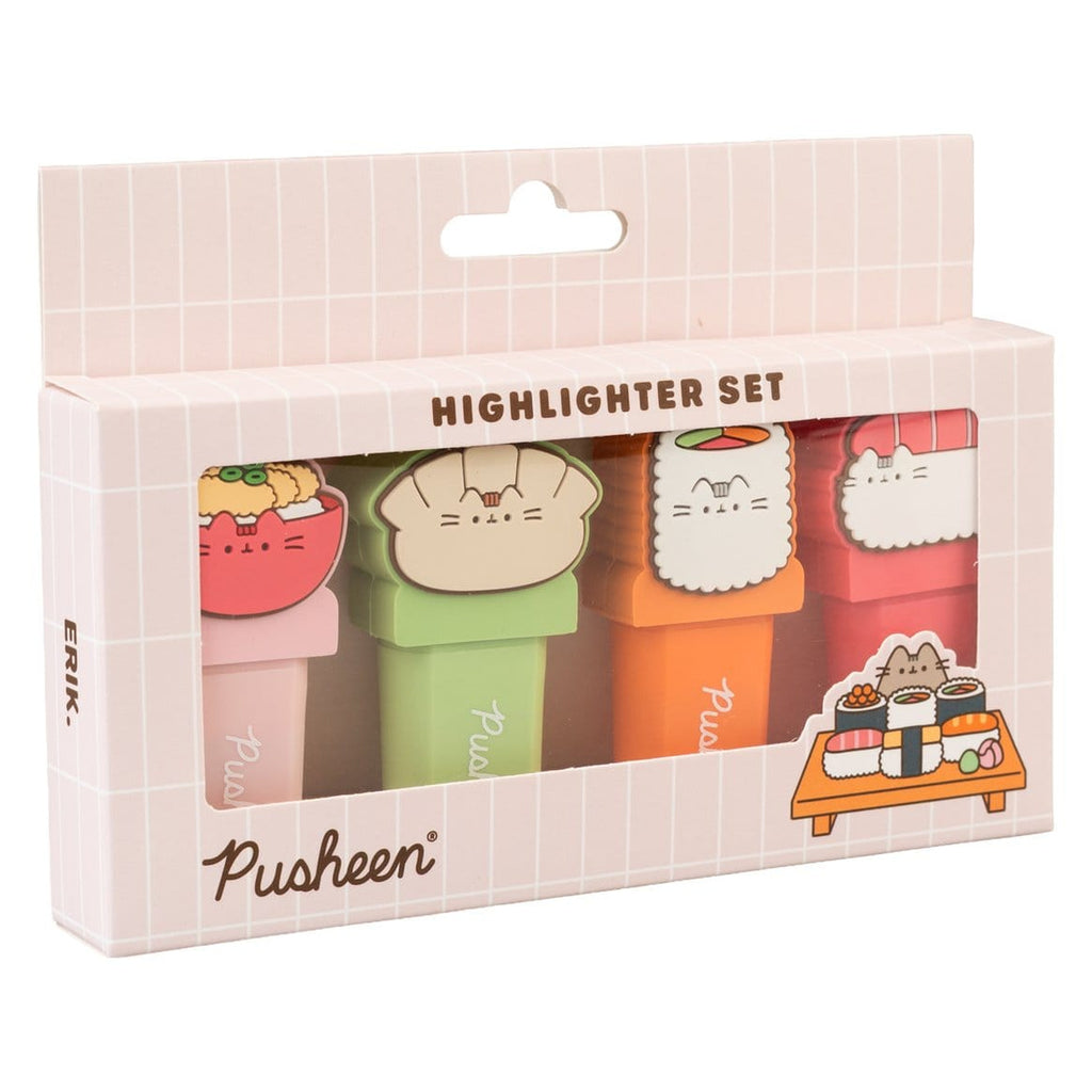 Productafbeelding Pusheen Sushi Roll markeerstiften met toppers set van 4