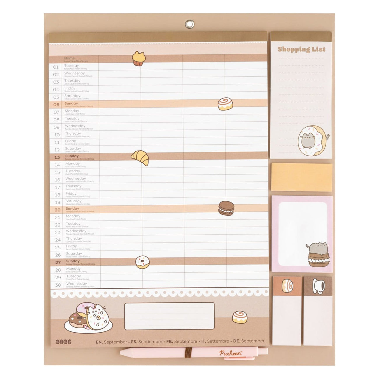 Productafbeelding Pusheen magnetische planner 2026/27 30 x 35 cm