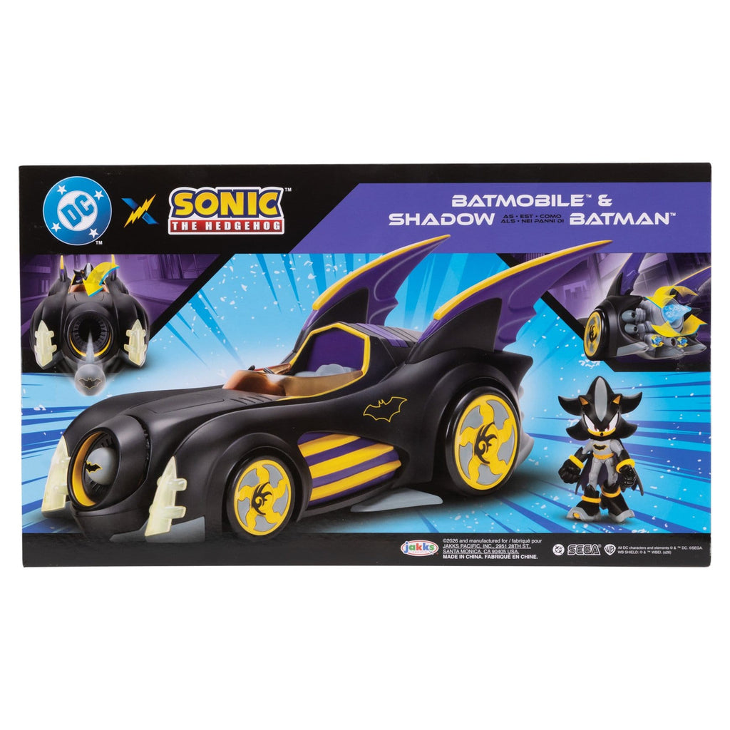 Productafbeelding DC x Sonic - The Hedgehog Shadow actiefiguur met voertuig