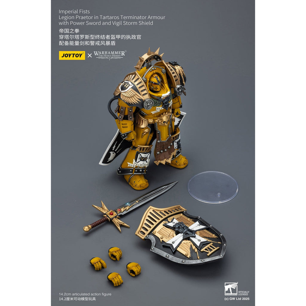 Productafbeelding Warhammer Imperial Fists Legion Praetor actiefiguur in Tartaros Terminator-pantser