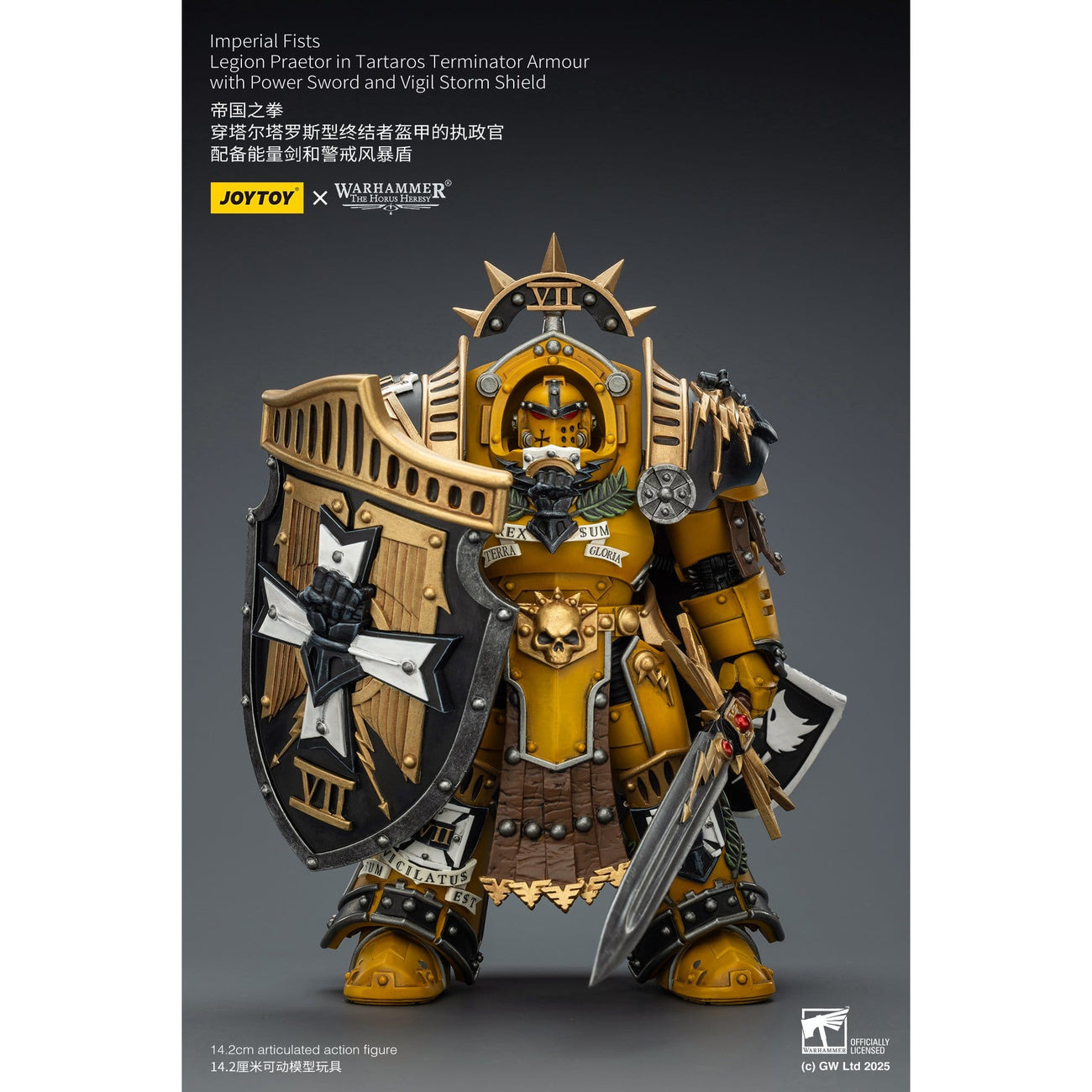 Productafbeelding Warhammer Imperial Fists Legion Praetor actiefiguur in Tartaros Terminator-pantser