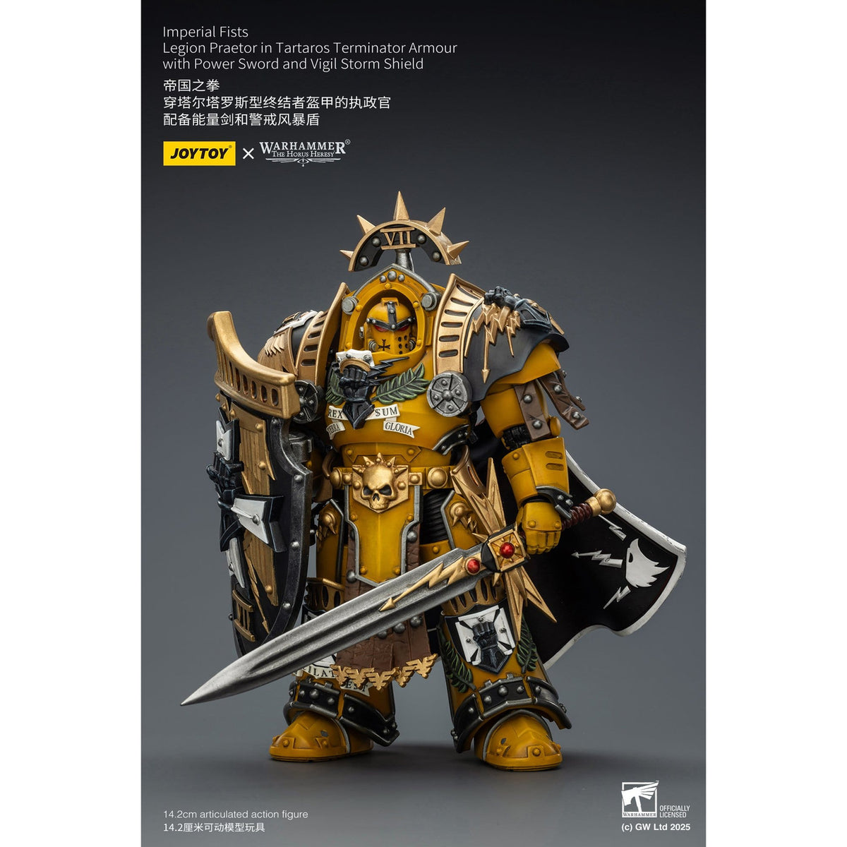 Productafbeelding Warhammer Imperial Fists Legion Praetor actiefiguur in Tartaros Terminator-pantser