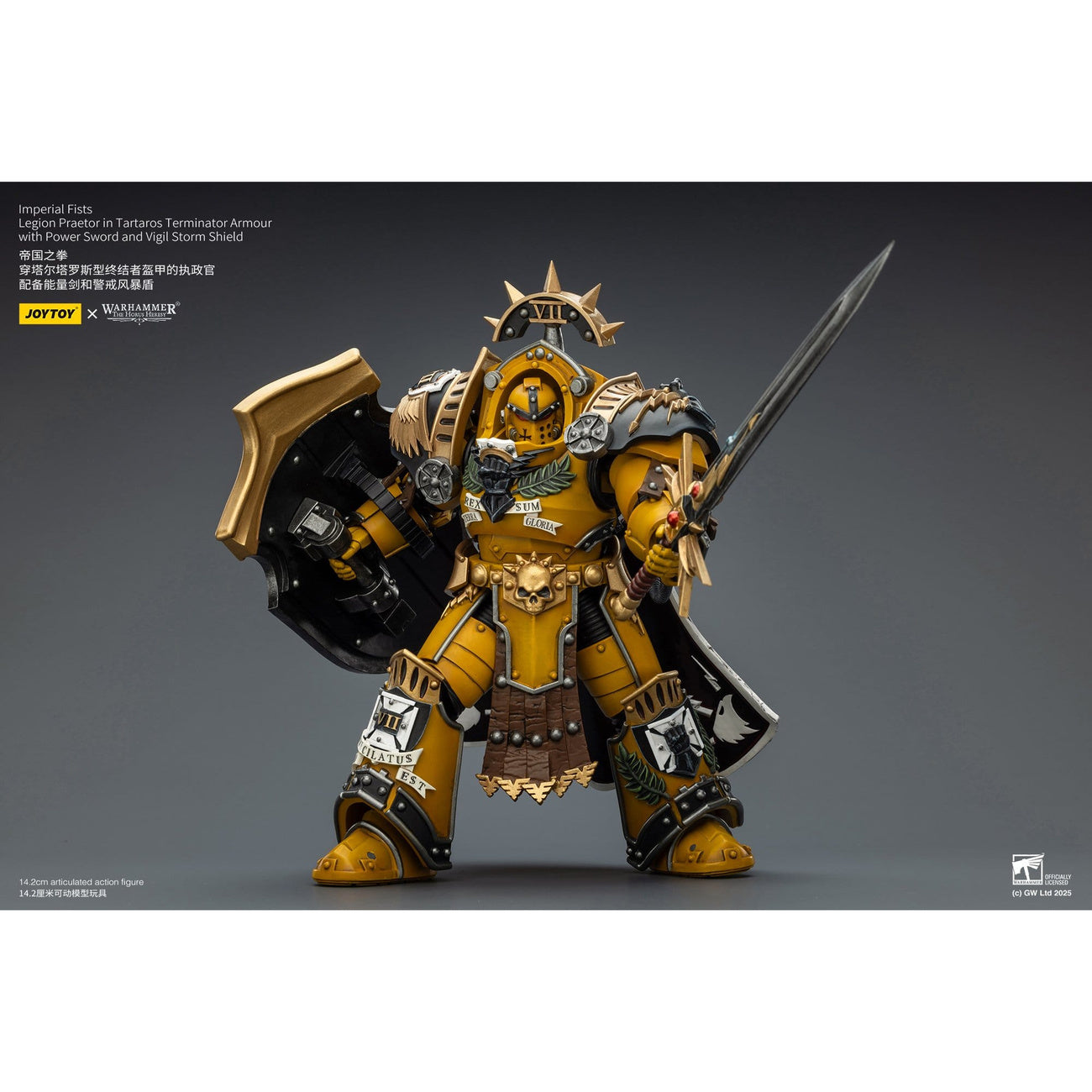 Productafbeelding Warhammer Imperial Fists Legion Praetor actiefiguur in Tartaros Terminator-pantser