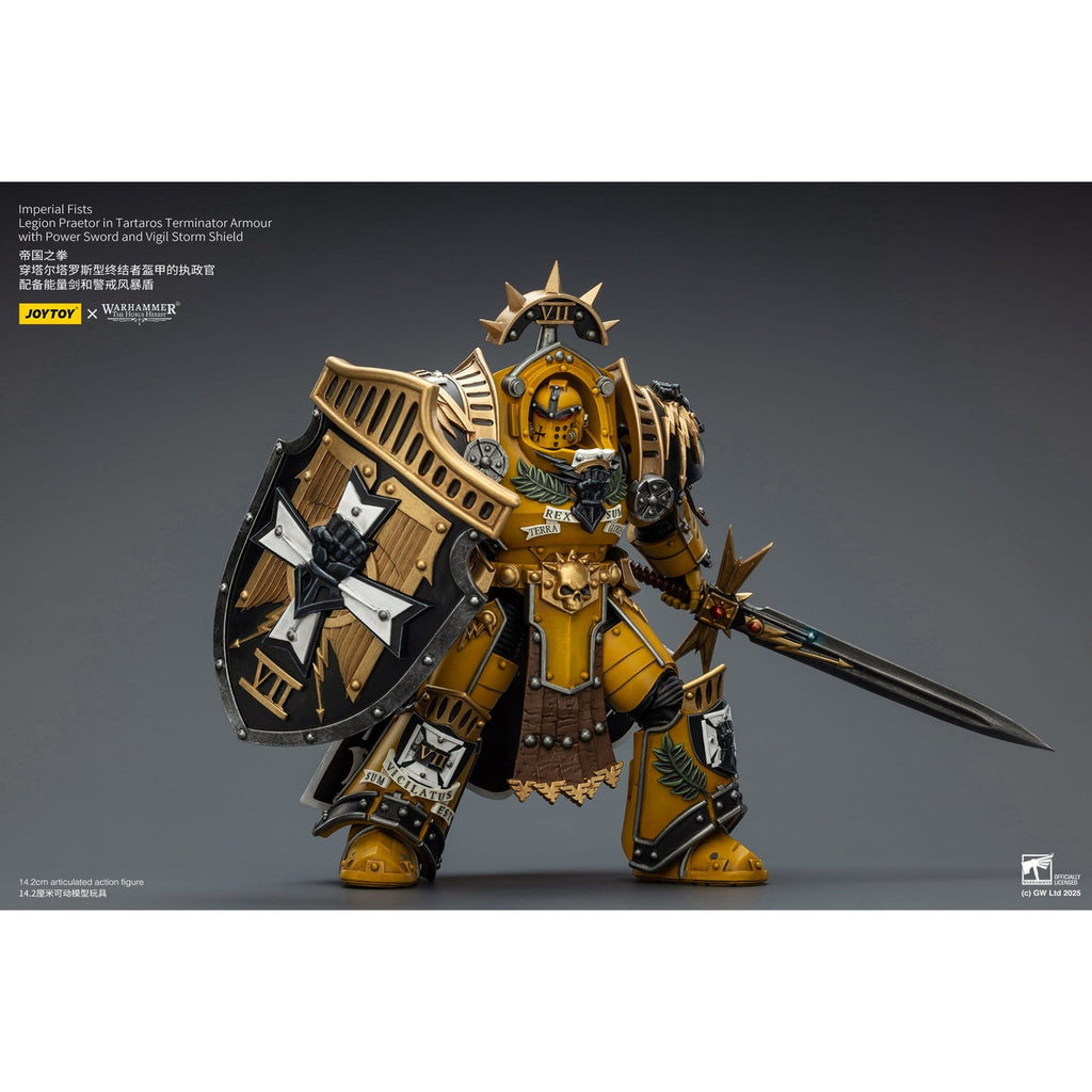 Productafbeelding Warhammer Imperial Fists Legion Praetor actiefiguur in Tartaros Terminator-pantser