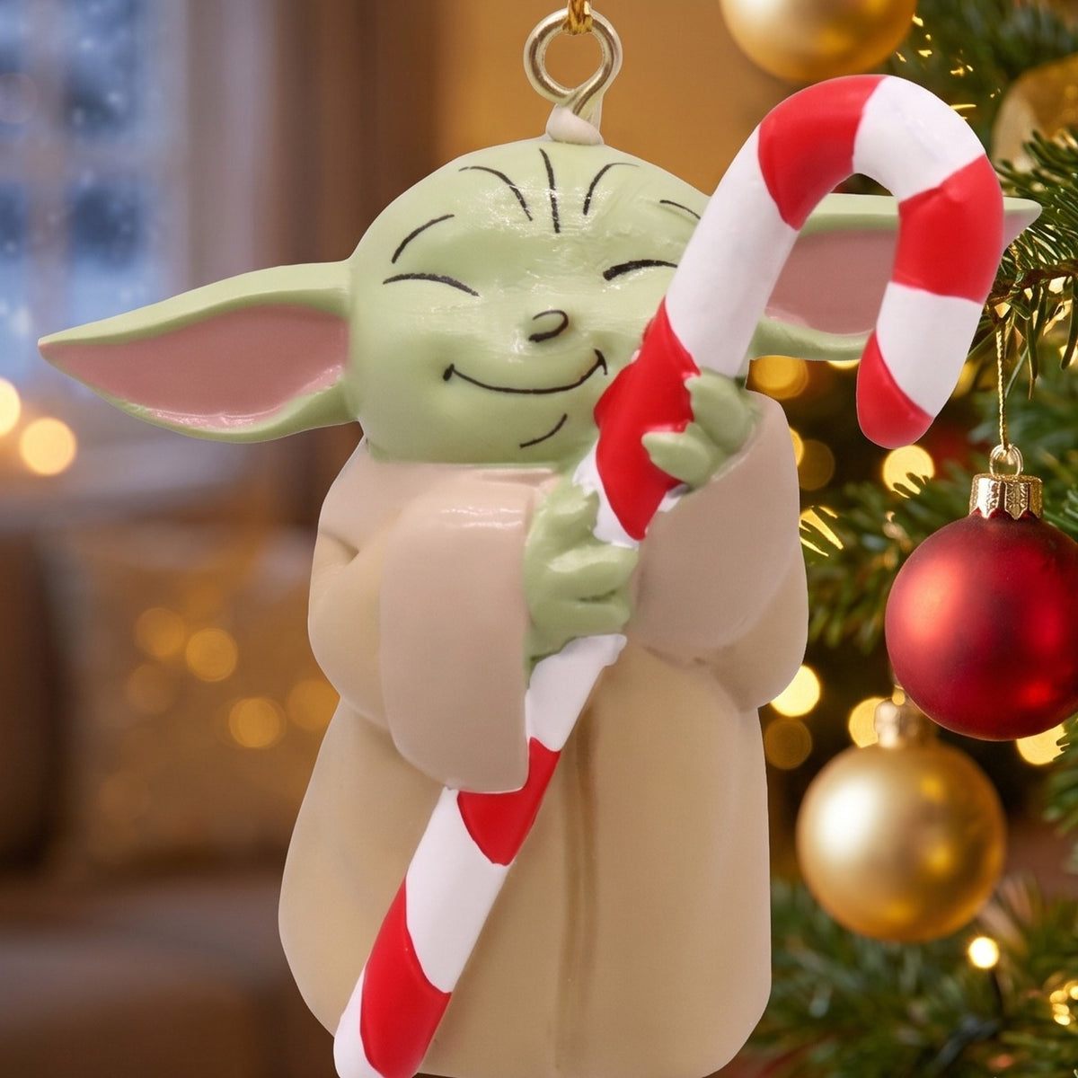 Productafbeelding Grogu Candy Cane Kerstboomversiering - Star Wars The Mandalorian