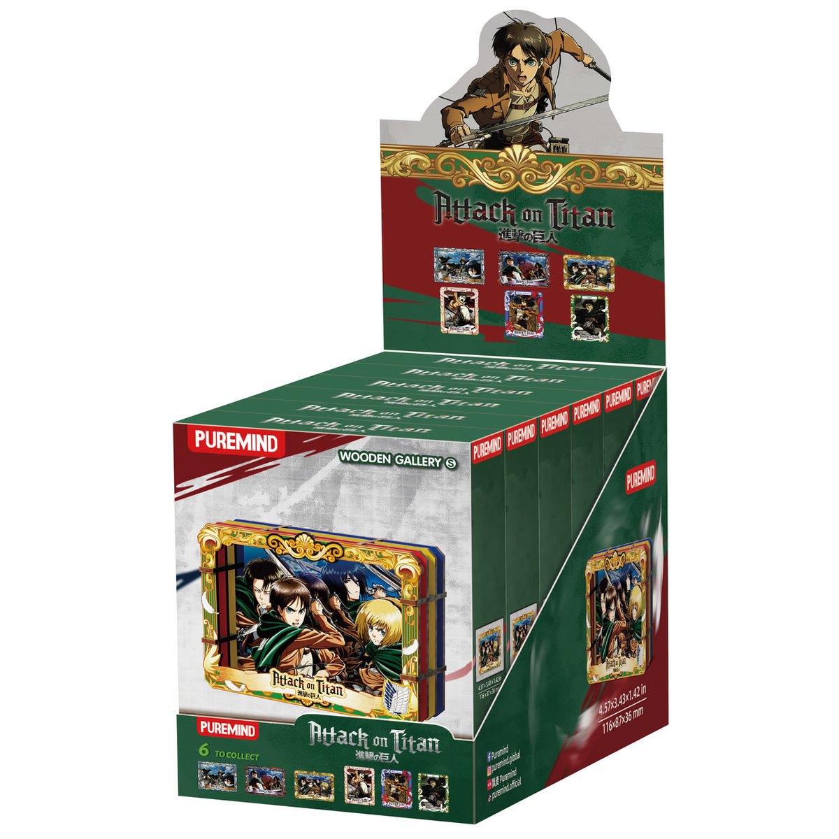 Productafbeelding Attack on Titan - Showdown Scenes Wooden Gallery 3D Mystery Houten afbeelding 6-pack display